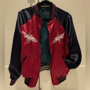 Revertible Satin Baseball Jacket